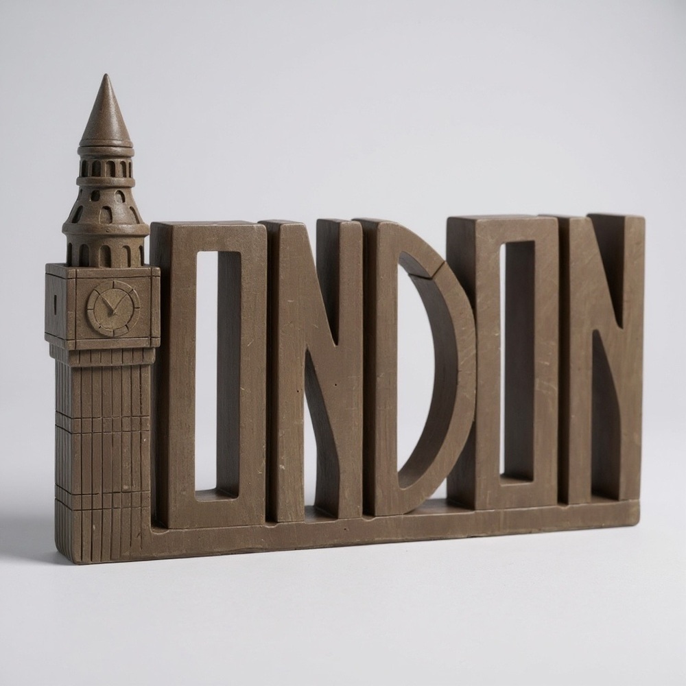 At Home Brown London Decorative Tabletop Sculpture NWT